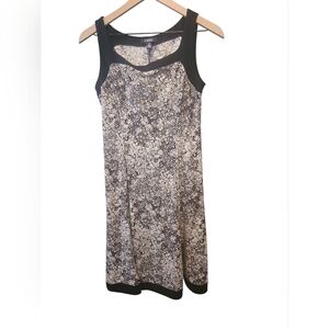 Chaps Navy And White Sleeveless Floral Dress Size Med
